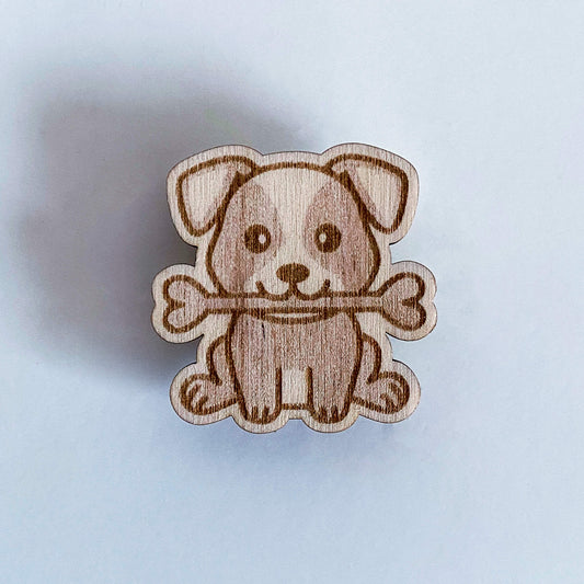 Magnet chien en bois – Anzy’s Art