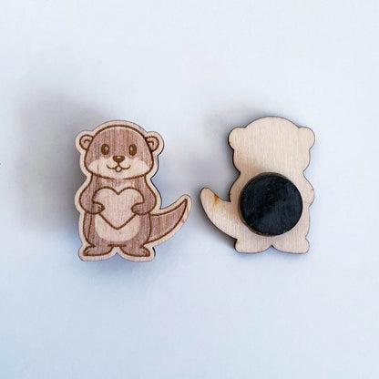 Magnet loutre en bois – Anzy’s Art