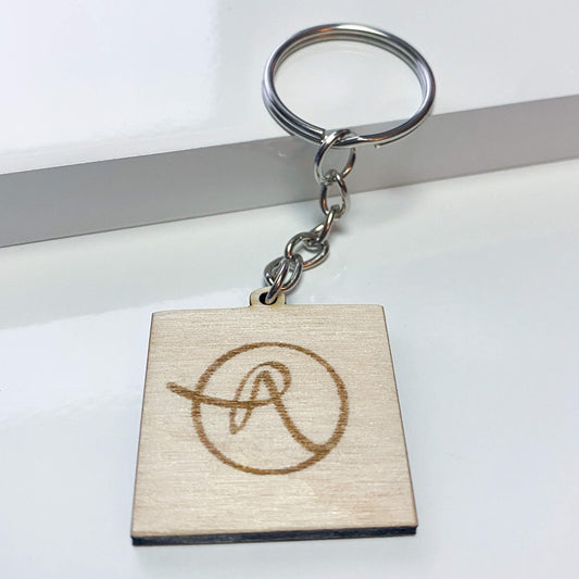 Porte-clés carré en bois - Anzy's Art